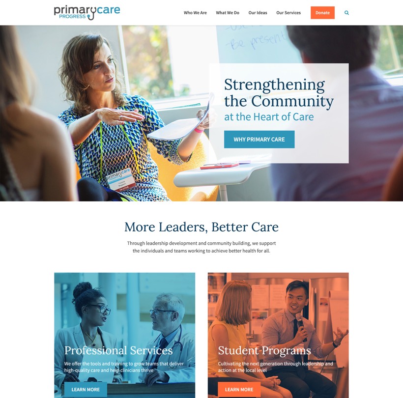 Homepage for Primary Care Progress
